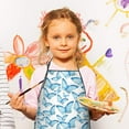 thumbnail image 2 of Blue Butterfly Pattern Kids Aprons for Girls and Boys,Adjustable Neck Strap Toddler Aprons for Kids Cooking Baking, 2 of 6