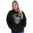 thumbnail image 3 of I Put Eat In Cheat Day Funny Foodie Unisex Plus Fleece Graphic Hoodie Brisco Brands 2X, 3 of 5