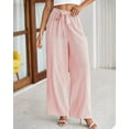 thumbnail image 2 of BTFBM Pants for Women Spring Clothes Striped High Waist Tie Knot Dressy Casual Wide Leg Palazzo Work Trousers Pants, 2 of 7