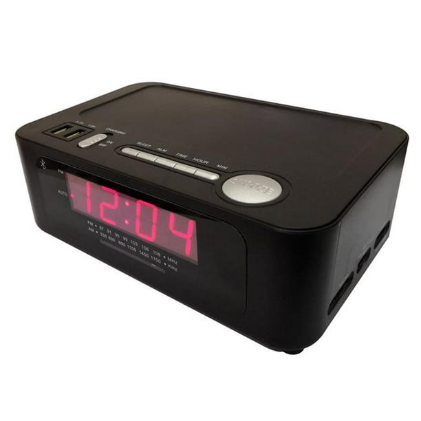 Industries R1212 Wireless Charging Clock Radio with 2 USB