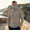thumbnail image 4 of LEKWK Fishing Shirts for Men Quick Dry Long Sleeve Hooded Face Cover Slim Fit Sun Shirt Lightweight Breathable UPF 50+ Protection Athletic Fishing Wear Khaki XXL, 4 of 7