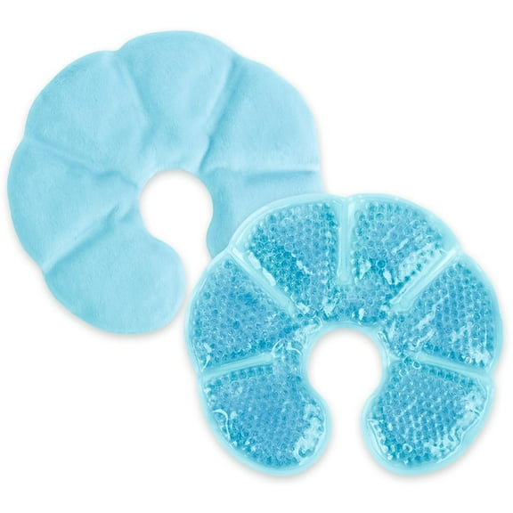 Breast Ice Pack 2 Pack Gel Ice Pack for Breast Surgery, Reusable Nursing Ice Pack Hot or Cold Therapy Breast Pad for Breastfeeding, Engorgement Relief (Blue)