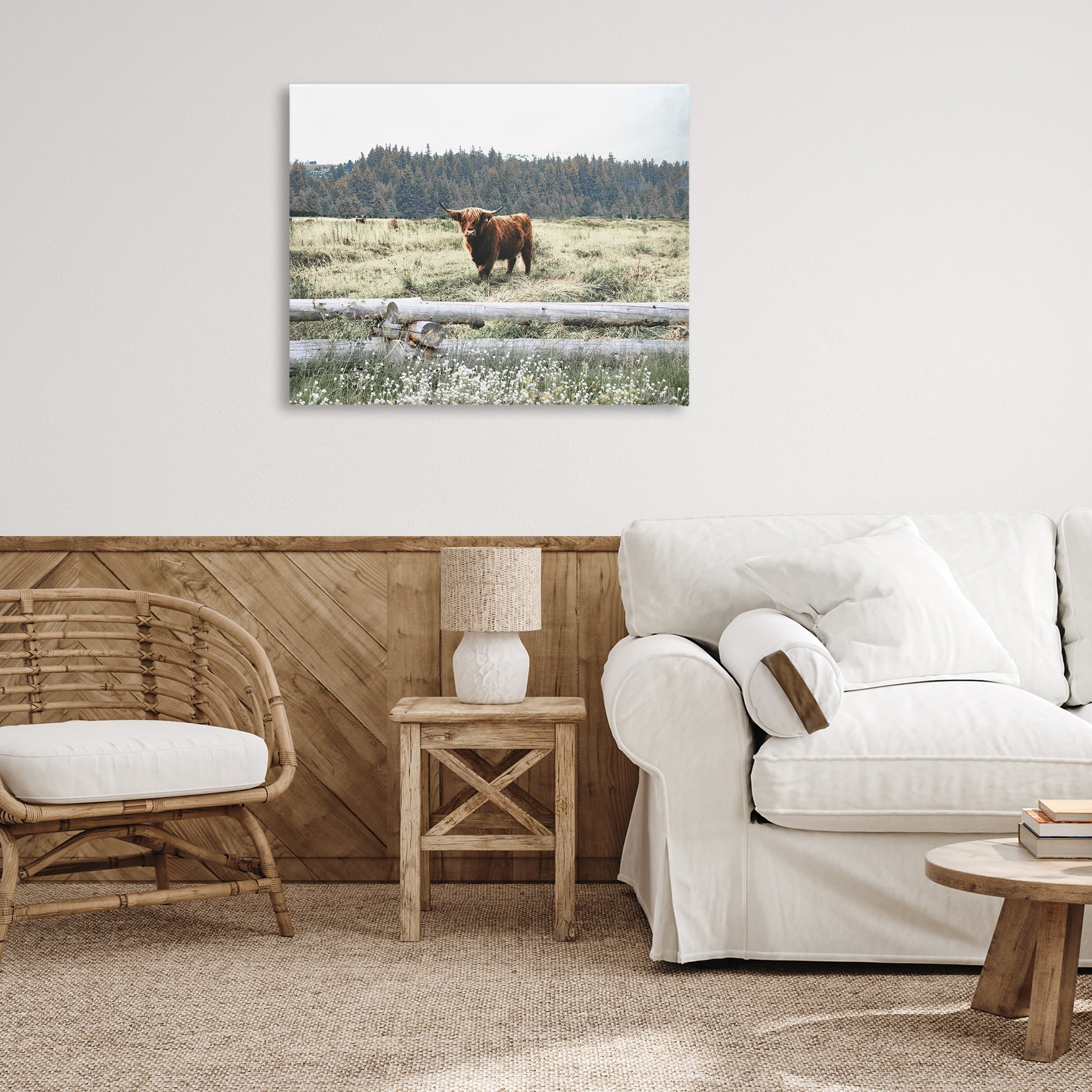 Stupell Industries Cattle Overlooking Fence Animals & Insects Photography Gallery Wrapped Canvas Art Print Wall Art, 40 x 30