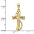 thumbnail image 2 of 10k Solid Yellow Gold Religious Faith Cross With Drape Charm 27.1mm Long Pendant Necklace for Women, 2 of 2