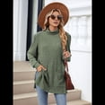 thumbnail image 4 of Camisas de Larga para Mujer, Blusas Túnica Casuales de Cuello Alto Verde L, 4 of 10