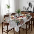 thumbnail image 6 of Grey Christmas Table Cloth Waterproof Tablecloths, Snowman Xmas Tree Ball Snowflake Winter Wooden Tablecloth Dining Table Cover for Kitchen Party Tabletop Outdoor, Rectangle Tablecloth 60x102 Inch, 6 of 9