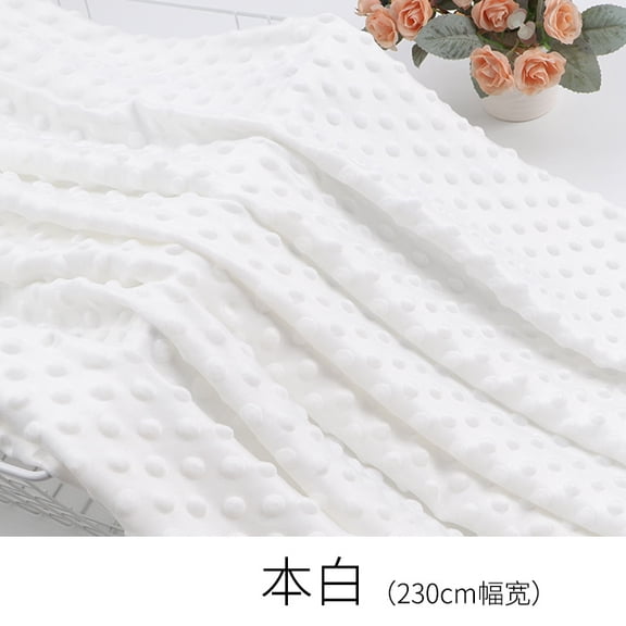 Firefly Hope 3 Yard × 90 Inch Wide Ultra-Soft Plush Cuddle Minky Dot Fabric, Durable Material for Blanket, Pillow Covers, Clothing, Scarf, Beanie & Sewing Projects, White