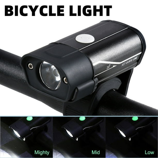 Luz delantera de bicicleta recargable por USB, luz nocturna para ciclismo
