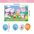 thumbnail image 3 of 32 PCS For Peppa Pig Theme Birthday Party Decorations,With 5*3ft Birthday 5*3ft Birthday Backdrop Decorations,13 Cupcake Toppers,18 Balloons for Party Decorations, 3 of 5