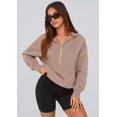 thumbnail image 3 of Sudadera PRETTYGARDEN 2025 Otoño Media Cremallera Cropped para Mujer M, 3 of 8