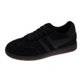 thumbnail image 4 of Rokment Womens Retro Black Low Top Walking Shoes Casual Leather Lace up Fashion Sneakers Outdoor Athletic Tennis Flat, 4 of 5