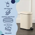 thumbnail image 3 of happimess Roland Mini 2.6-Gallon Step-Open Trash Can, Limestone Beige, HPM1009F, 3 of 8