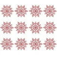thumbnail image 2 of 12Pcs/Set 4-Inch Sparkly Plastic Glitter Snowflake Christmas Ornaments Xmas Tree Hanger Garland Making Decorations, 2 of 2