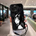 thumbnail image 3 of Junji Ito horror Hot Anime funda de teléfono para IPhone 15 14 13 12 11 Pro Max Mini XR XS 7 8 Plus funda trasera suave de TPU con correa de mano, 3 of 5