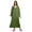 Olive Green, variant on Moomaya Button Down Maxi Nightdress Long Sleeve Solid WoMen's Cotton Nightwear