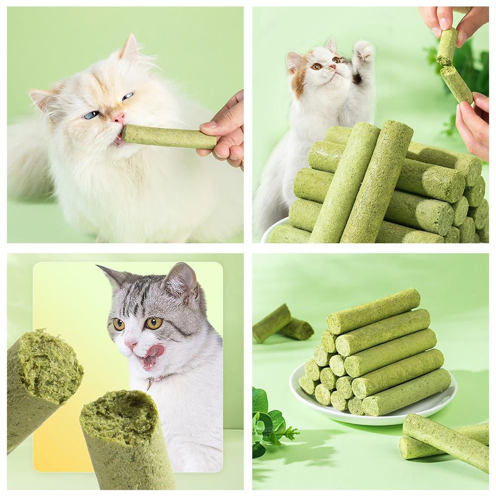 Cat Grass Teething Stick - Professional Natural Cat Grass Sticks Grinding Rod Toy (6 pcs)