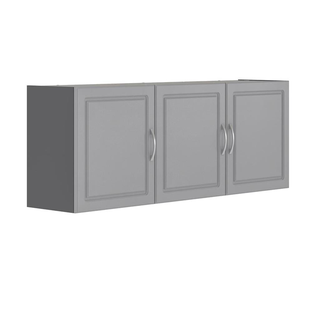 Pemberly Row Contemporary Transitional 54" Wall Cabinet in Gray