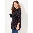 thumbnail image 3 of Catherines Women's Plus Size Suprema 3/4 Sleeve V-Neck Tee, 3 of 5