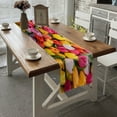 thumbnail image 4 of BaHomeck Table Runner 13*72 In,Set Of 1 Colorful Tulip High Density Cotton Linens Machine Washable Table Runner For Kitchen Dining Table Coffee Table Decor, 4 of 4