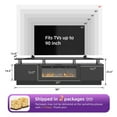 thumbnail image 2 of BaPiPro 80" Fireplace TV Stand with 36" Electric Fireplace for TVs up to 90", Entertainment Center with LED Light, Media Console for Living Room, Black, 2 of 10