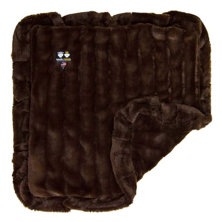 Bessie and Barnie Godiva Brown Luxury Ultra Plush Faux Fur Pet/ Dog Reversible Blanket (Multiple Sizes)