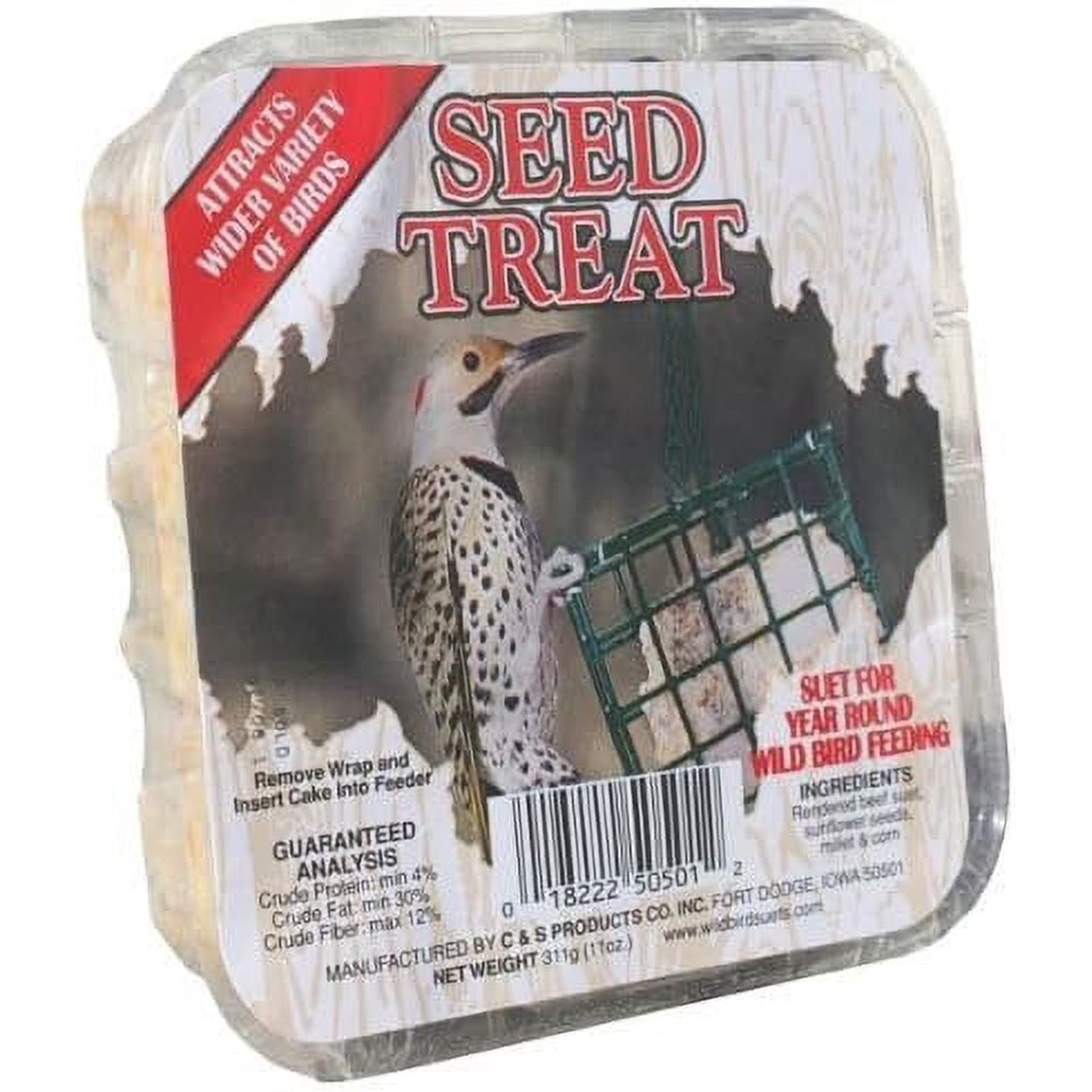 C & S Products Hi-Energy Seed and Suet for Birds - Beef Flavor Suet - 11.00 Fl Oz Pack of 1 — Residential Use, Standard Application