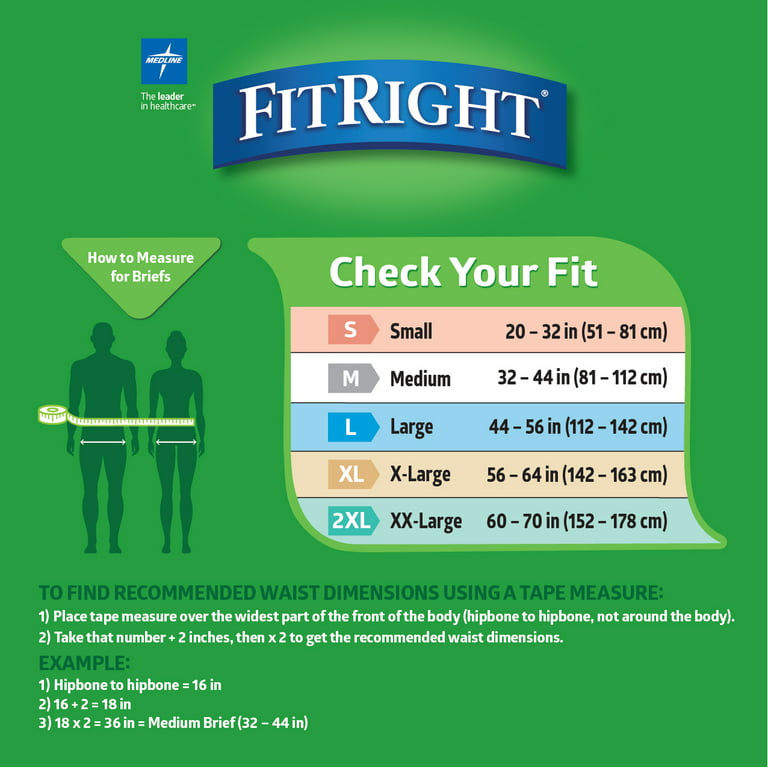 FitRight OptiFit Briefs, Ultra Absorbency, Disposable Adult Briefs with  Tabs, Large, 44-56, 20 Count 