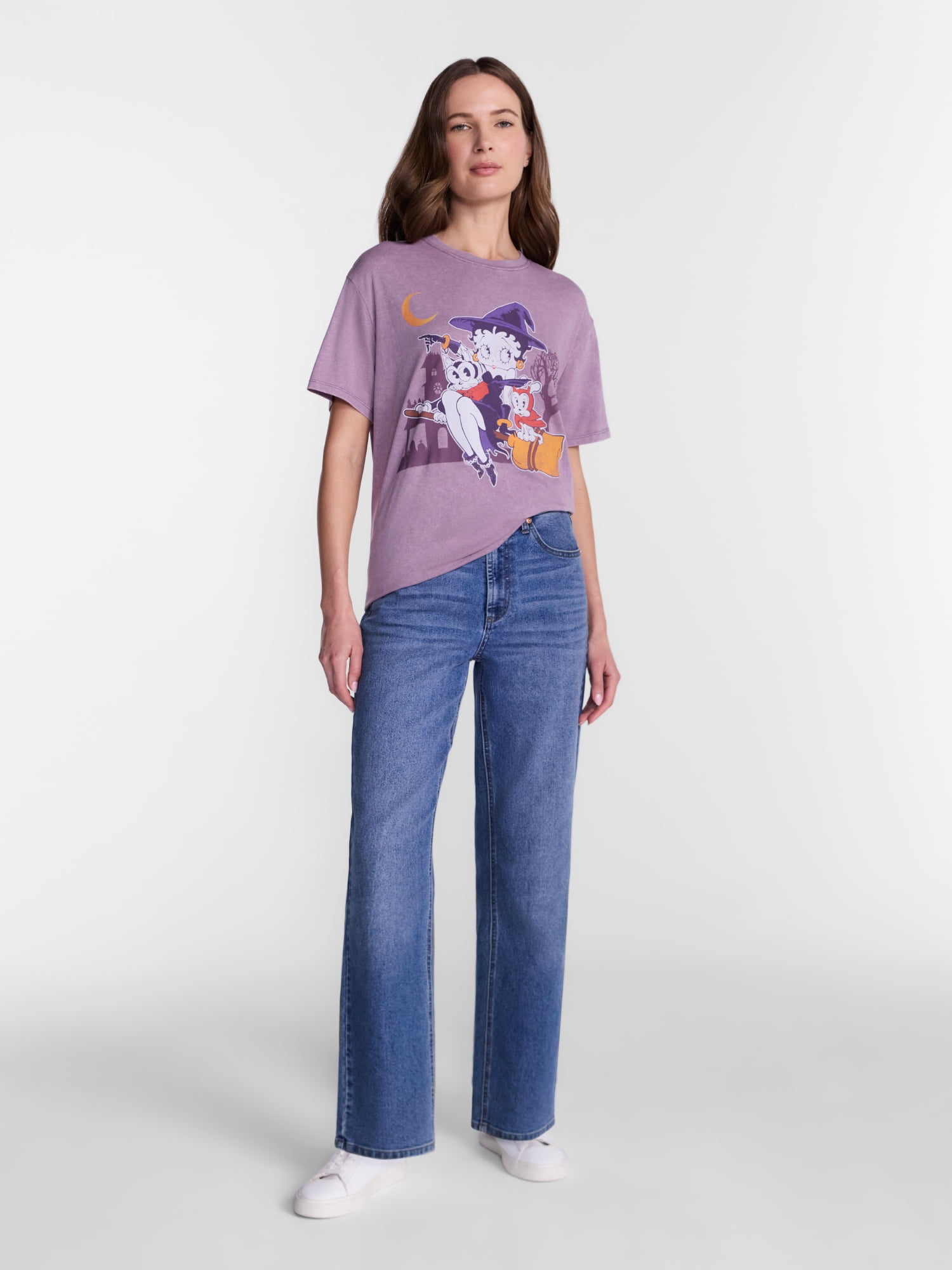 Betty Boop Women's Washed Halloween Tee, Sizes XXS-XXL