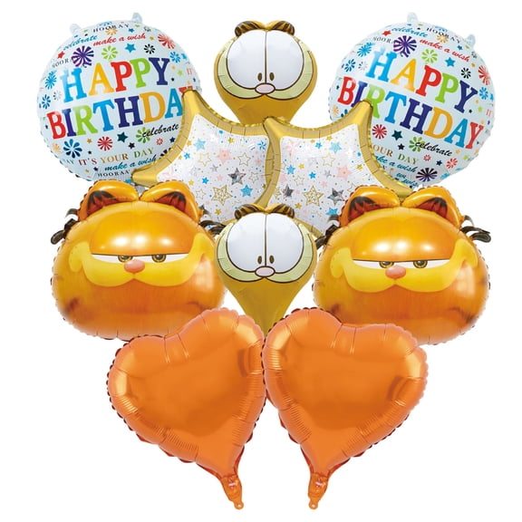 10 Pcs For Garfield Themed Cartoon Birthday Foil Balloons,Birthday Party Decorations,Cartoon Balloon,Party Supplies Set for Birthday Party Decoration Set
