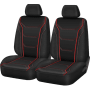 Auto Drive 2Piece Car Seat cover Carbon Fiber Black with Piping - Universal Fit, 23SC172