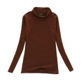 thumbnail image 2 of Femmes à Manches Longues Col Roulé Équipage Stretch Slim T-Shirt Couche Top, 2 of 6