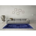thumbnail image 3 of Ahgly Company Indoor Round Abstract Blue Modern Area Rugs, 7' Round, 3 of 4
