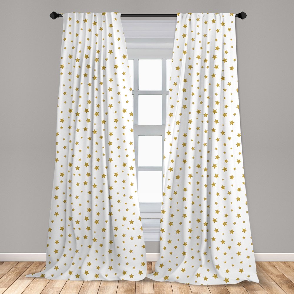 Star Curtains 2 Panels Set, Stars Pattern Illustration Creative