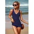 thumbnail image 4 of Jusfitsu V Neck Tankini Bathing Suits for Women Tummy Control Swimdress Womens Two Piece Swimsuits Push Up Swimwear, 4 of 6