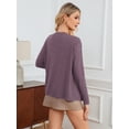 thumbnail image 3 of HOWCOME Soft Button-Up Cardigan for Women Lightweight Long Sleeve Thin Sweater, Dressy Shrugs for Dress,Heather Purple S, 3 of 6