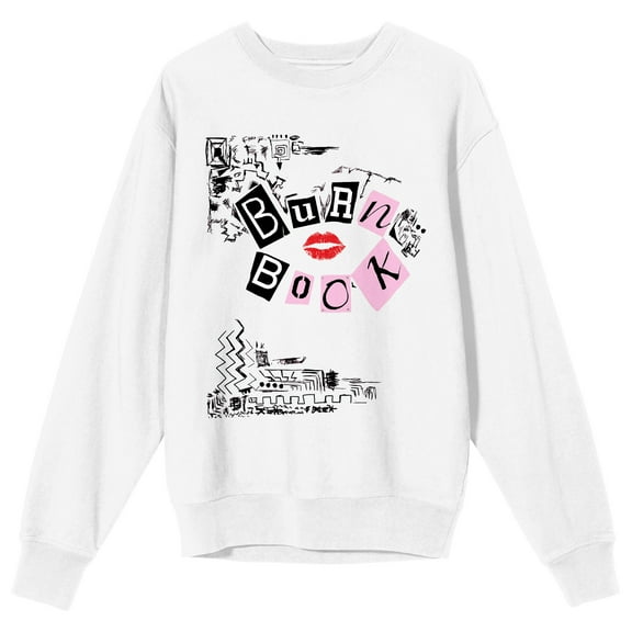 Mean Girls Burn Book Long Sleeve White Adult Sweatshirt
-Medium