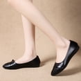 thumbnail image 5 of NOKIO Women's Flats Shoes Ballet Flats Dress Shoes Comfortable PU Leather Slip on Shoes for Women Low Heeled Non Slip Round Toe Bow Tie Breathable Slip On Lazy Shoes, 5 of 7