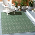 thumbnail image 2 of SAFAVIEH Courtyard Carl Geometric Indoor/Outdoor Area Rug, Dark Green/Beige, 5'3" x 7'7", 2 of 7