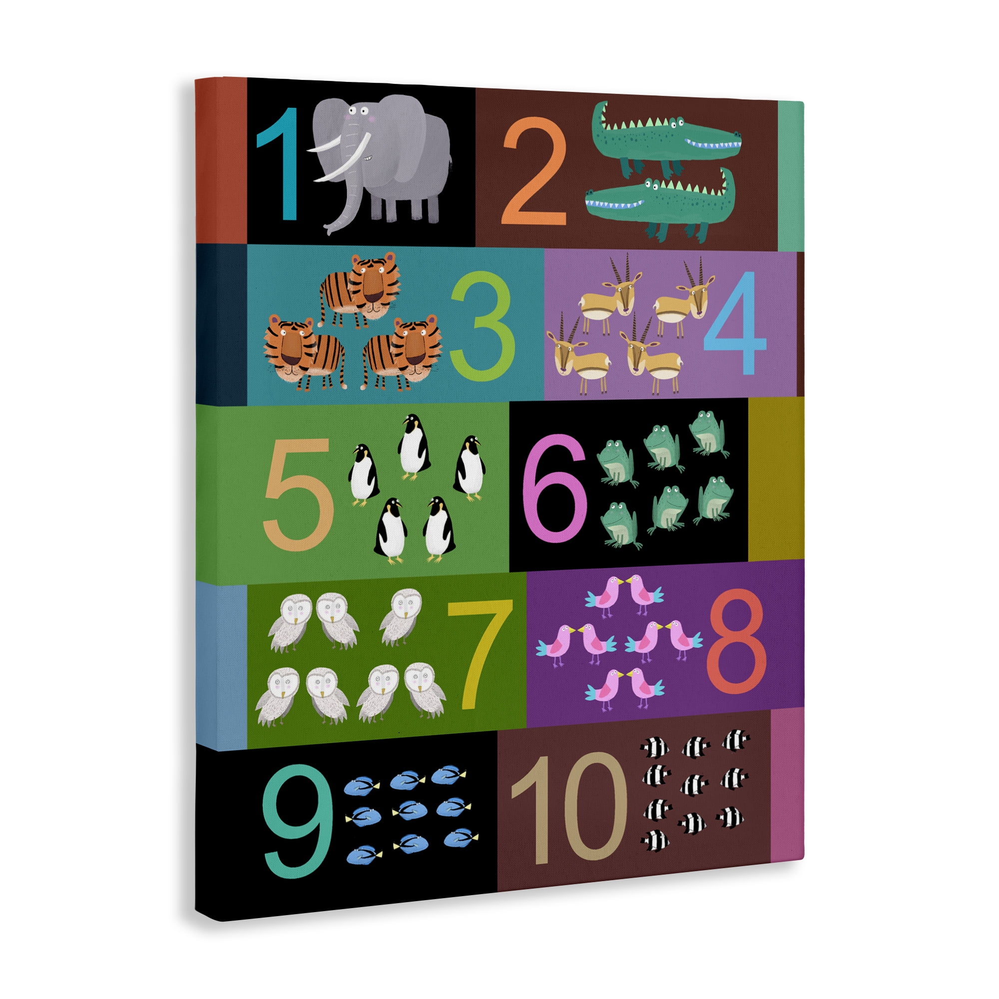 Blocked Kid's Educational Counting Canvas Wall Art, design by Carla Daly