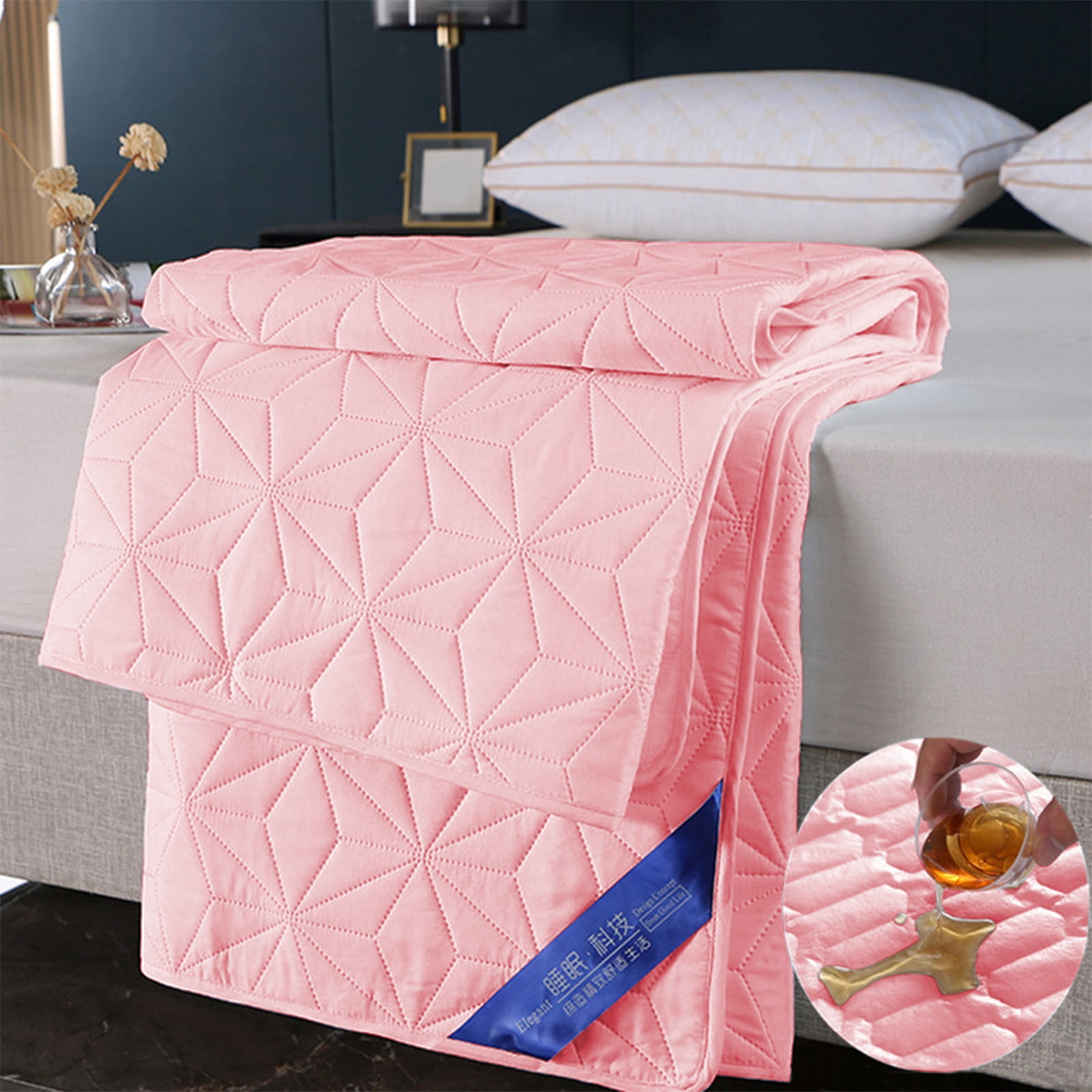 Djibouti Cozy Waterproof Cotton Mattress Protector - Quilted Fitted Pad with Deep Pockets for Stain-Free Sleep, 59x78.7in