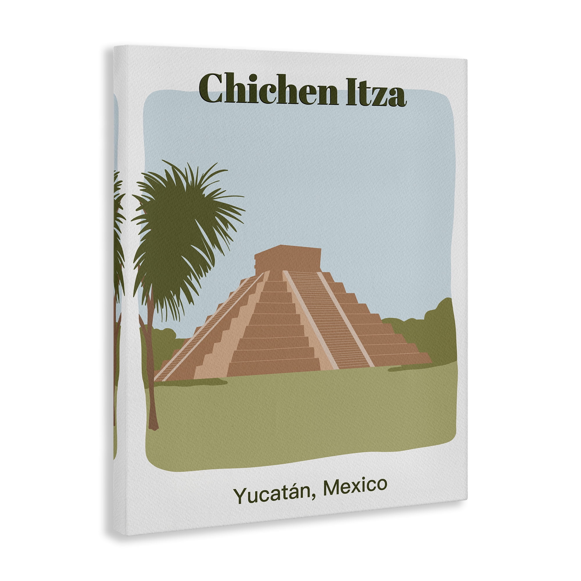 Stupell Industries Chichen Itza Architecture Town & City Painting Gallery Wrapped Canvas Art Print Wall Art, 16 x 20