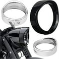 thumbnail image 6 of 4.5'' 7" Headlight Visors Trim Rings Motorcycle Headlamp Frenched Rings Decorate Accessories Universally Fitment, 6 of 14