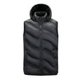 thumbnail image 3 of BiZtdJrK Mens Hooded Puffer Vest Lightweight Sleeveless Zip Up Jacket Outdoor Windproof Workwear for Travel Hiking Running Hollday Sales Black M, 3 of 7