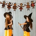 thumbnail image 4 of 6 PCS Halloween Bunting Decoration, Halloween Vintage Bunting Wooden, Wooden Halloween Flag Decoration, Witch Flag Pumpkin, Suitable for Parties, Festivals, Home Wall Decoration, 4 of 6