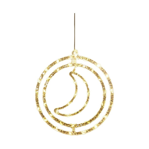 Guirnalda de luces LED giratorias con enchufe USB para decoración navideña, ideal para festivales en interiores. luna