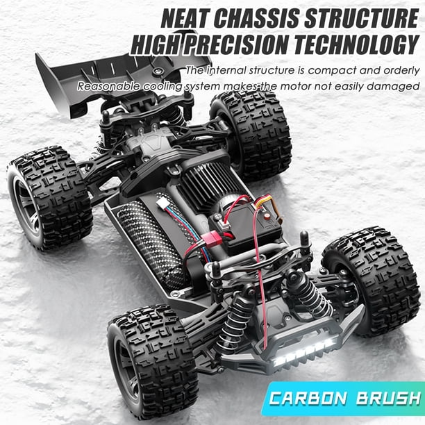 CAR REMOTO CAR CAR 1:18 ESCALA 28 km/h Vehículo de Alta Velocidad 4WD Todos Los Terrenos Carry Rastler Con Faros LED