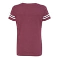 thumbnail image 3 of Women's Football V-Neck Fine Jersey Tee Color Vintage Burgundy/ White Small Size, 3 of 4