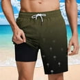 thumbnail image 2 of HAPIMO Summer Outdoor Swimsuit Shorts 9" Beach Shorts Men Swim Trunks with Compression Liner Hawaiian Bathing Mesh Lining Shorts Quick Dry Board Shorts Casual Outings Travel Shorts Army Green Large, 2 of 6