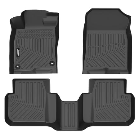 Ikon Motorsports 3PCS 3D TPE All Weather Waterproof Anti-Slip Interior Floor Mats Cargo Liner Carpets For 2025-2026 Honda Civic Hybrid 08P17-T20-110A