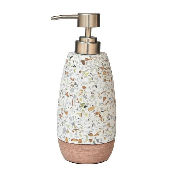 hometrends Tan Terrazzo Soap Dispenser, Lotion dispenser, Sandstone terrazzo lotion pump, soap pump for kitchen, bathroom or hotel, Sandstone terrazzo
